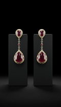 Ruby And Platinum Drop Earrings