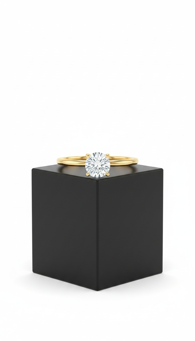 Radiant Gold Solitaire Ring