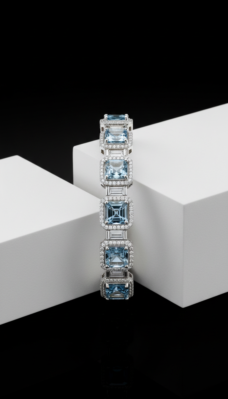 Icy Blue Sapphire Bracelet